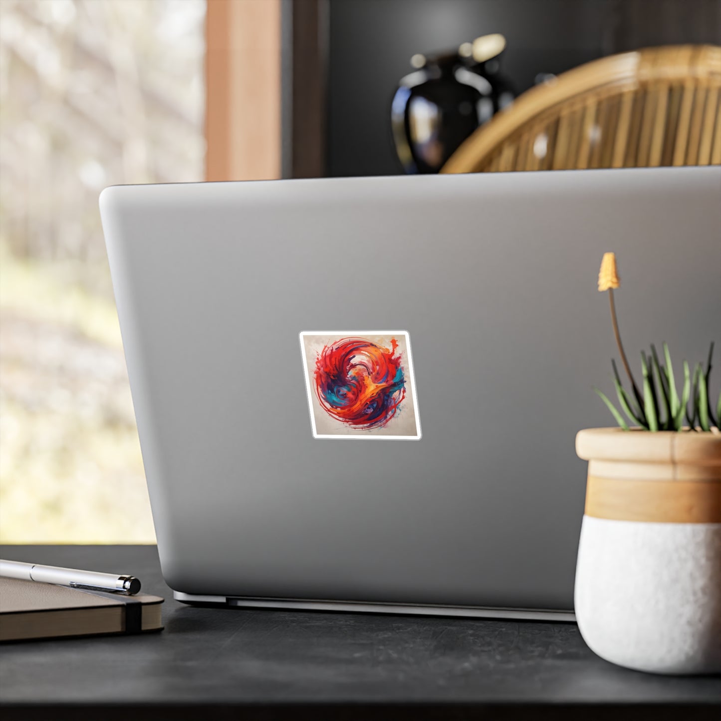 Abstract Swirl Painting Kiss-Cut Vinyl Decals