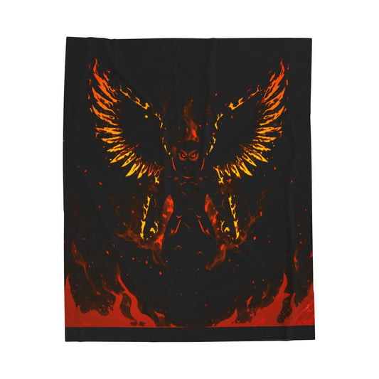 Halloween Agent Quacks Series Velveteen Plush Blanket - Fiery General Onyx Design