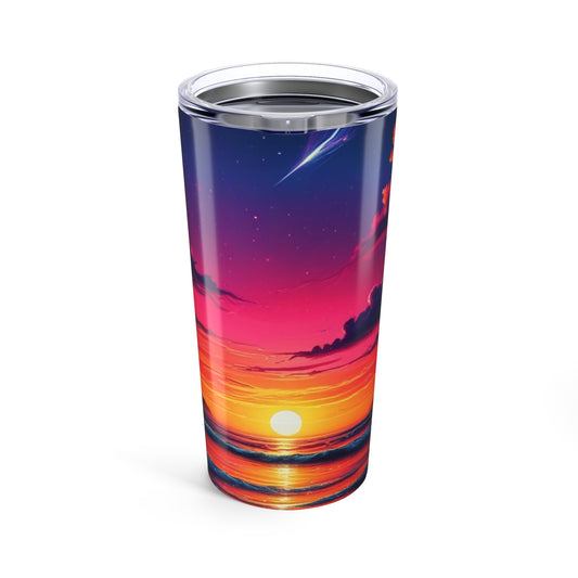 Vibrant Sunset Tumbler 20oz – Ideal for Travel, Camping, Beach Days, Gifts for Her, Inspirational Drinkware