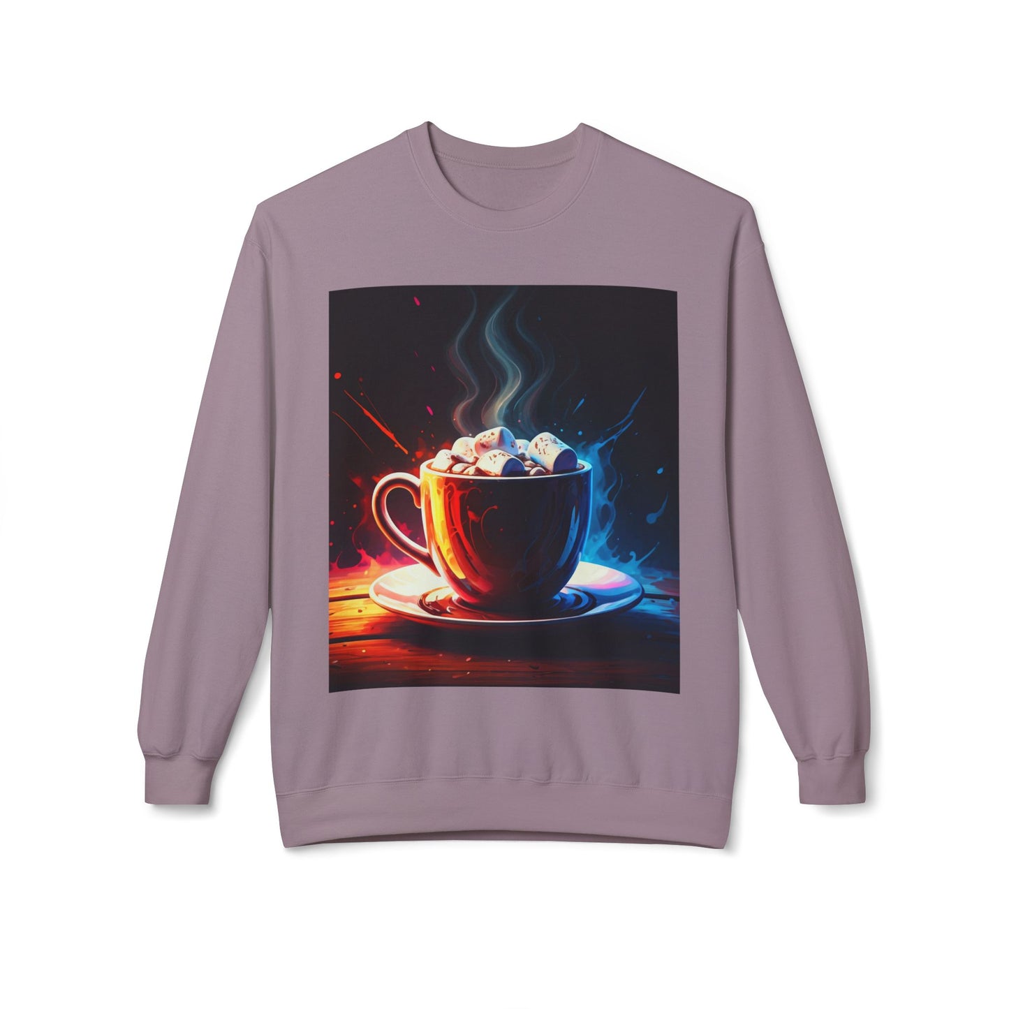Abstract Hot Chocolate Graphic Unisex Midweight Softstyle Fleece Crewneck Sweatshirt
