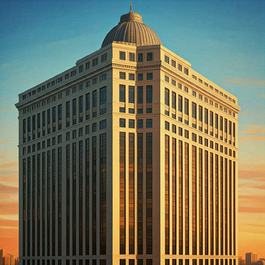 Sunset Skyscraper Painting