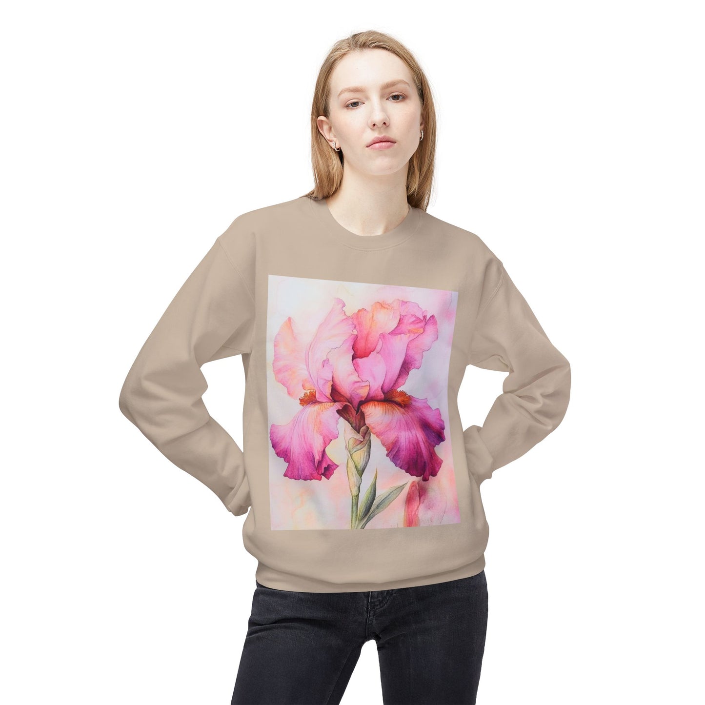Floral Print Crewneck Sweatshirt, Cozy Sweatshirt, Spring Fashion, Gift for Her, Casual Outfit, Comfortable Fleece
