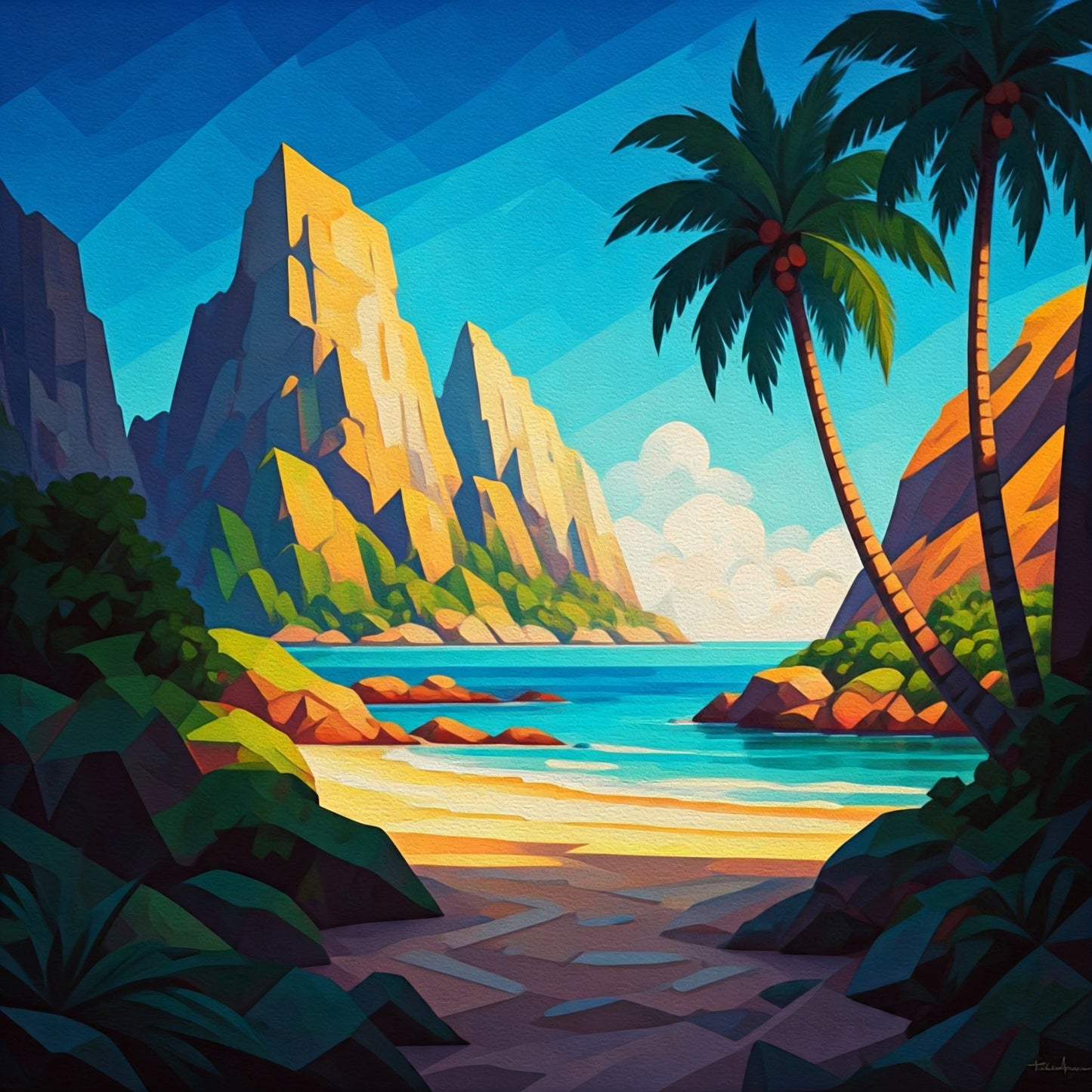 Tropical Island Painting Collection 15 Image Bundle