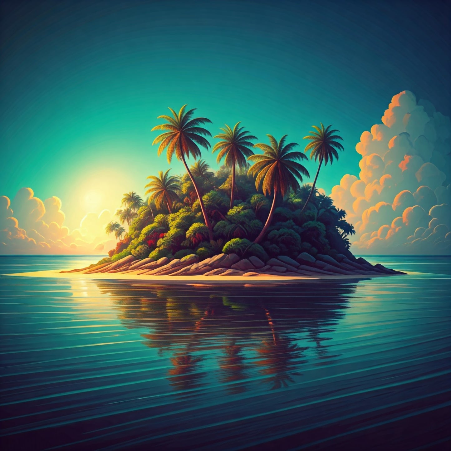 Tropical Island Painting Collection 15 Image Bundle