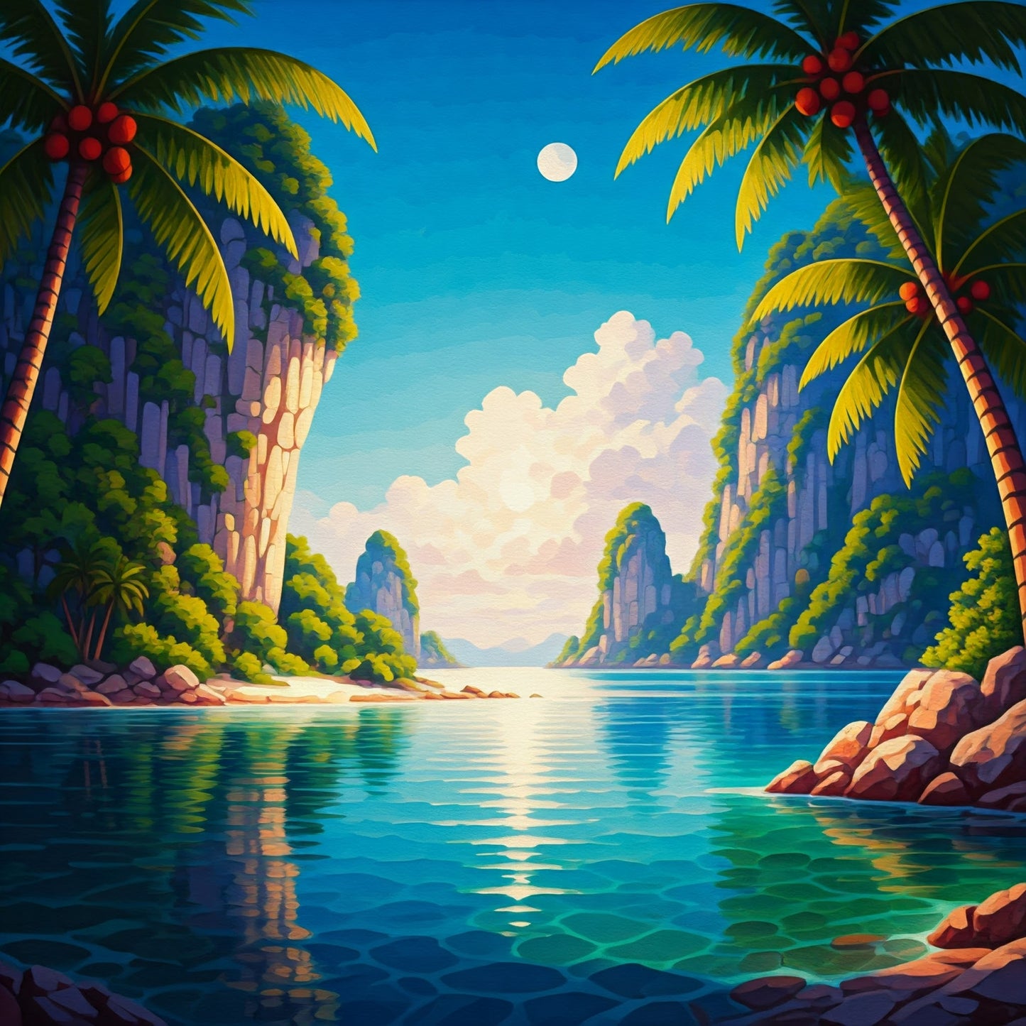 Tropical Island Painting Collection 15 Image Bundle