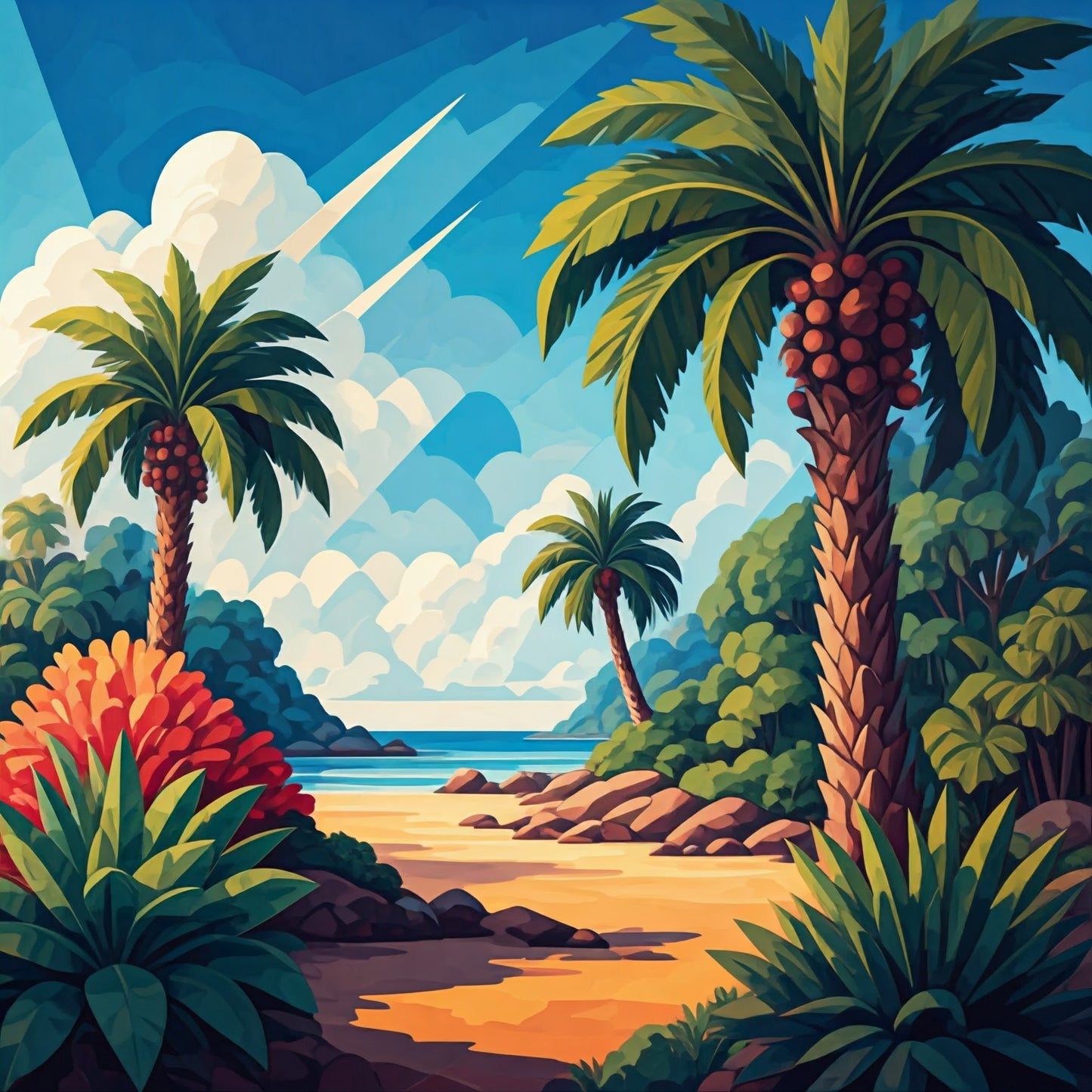 Tropical Island Painting Collection 15 Image Bundle