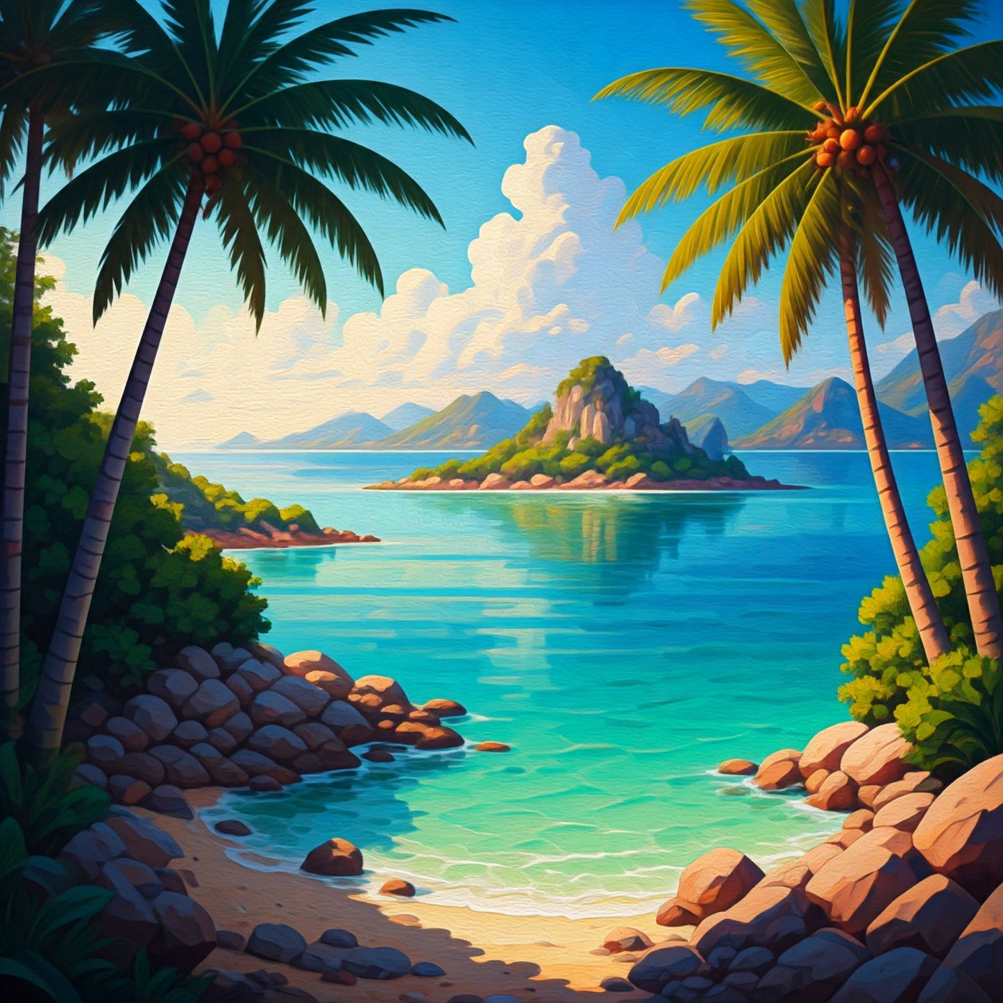 Tropical Island Painting Collection 15 Image Bundle