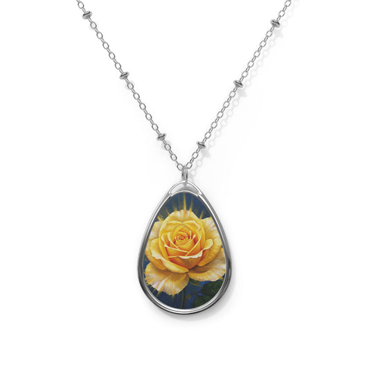 Shining Rose Oval Necklace