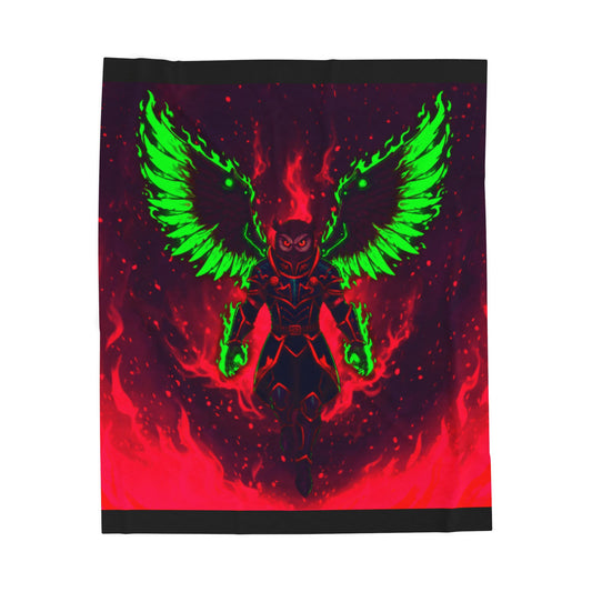 Halloween Agent Quacks Series Velveteen Plush Blanket - Fiery General Onyx Design