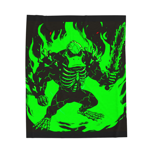 Halloween Agent Quacks Series Velveteen Plush Blanket - Skeleton Quacks Design