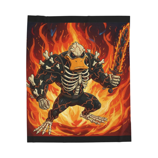Halloween Agent Quacks Series Velveteen Plush Blanket - Skeleton Quacks Design