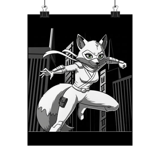 Agent Quacks Series Matte Vertical Posters - B/W Vixx Design