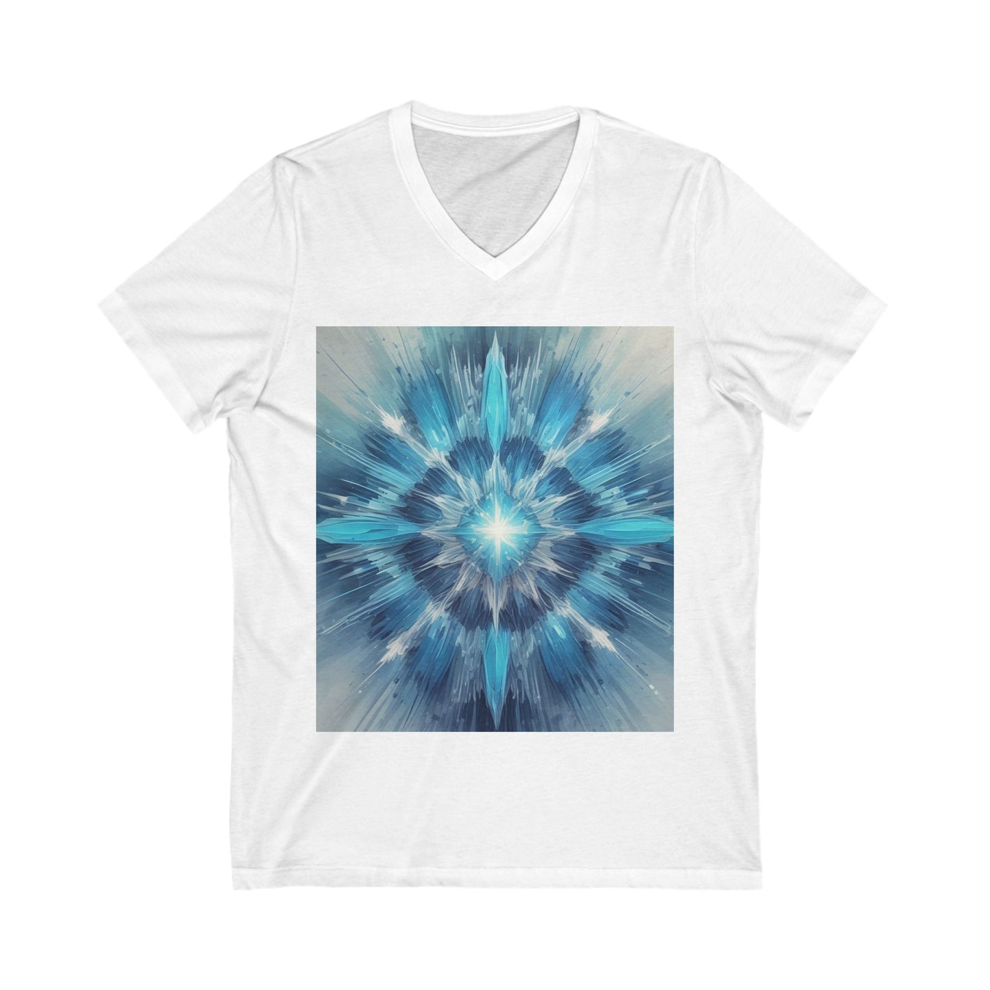 Vibrant Mandala V-Neck Tee, Spiritual Tee, Boho Shirt, Yoga Apparel, Gift for Her, Artistic Top