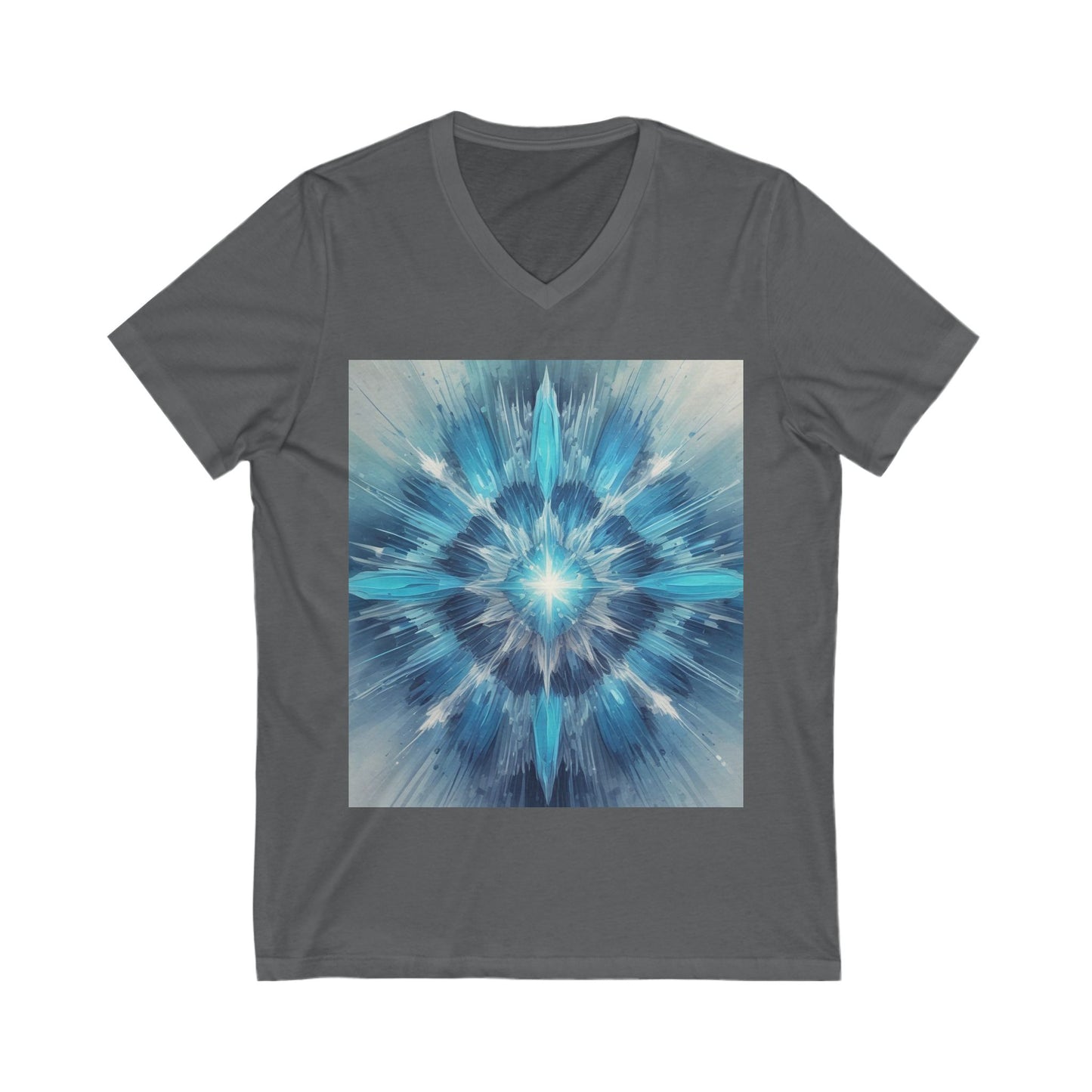 Vibrant Mandala V-Neck Tee, Spiritual Tee, Boho Shirt, Yoga Apparel, Gift for Her, Artistic Top
