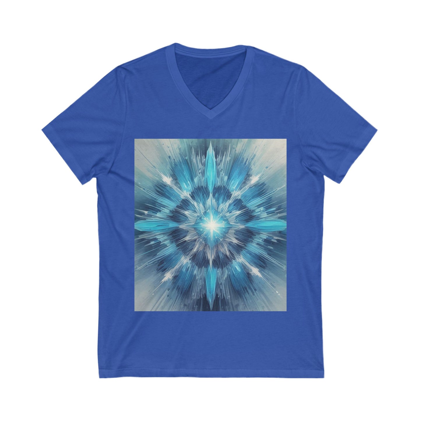 Vibrant Mandala V-Neck Tee, Spiritual Tee, Boho Shirt, Yoga Apparel, Gift for Her, Artistic Top