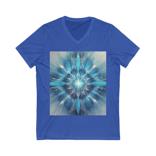Vibrant Mandala V-Neck Tee, Spiritual Tee, Boho Shirt, Yoga Apparel, Gift for Her, Artistic Top