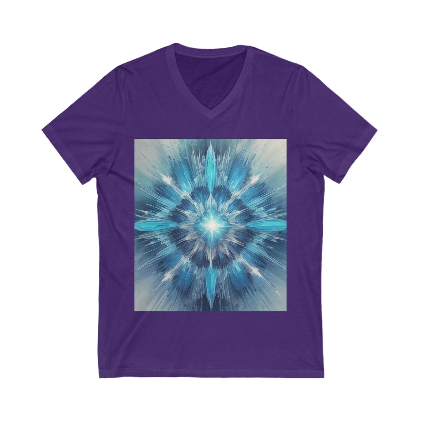 Vibrant Mandala V-Neck Tee, Spiritual Tee, Boho Shirt, Yoga Apparel, Gift for Her, Artistic Top