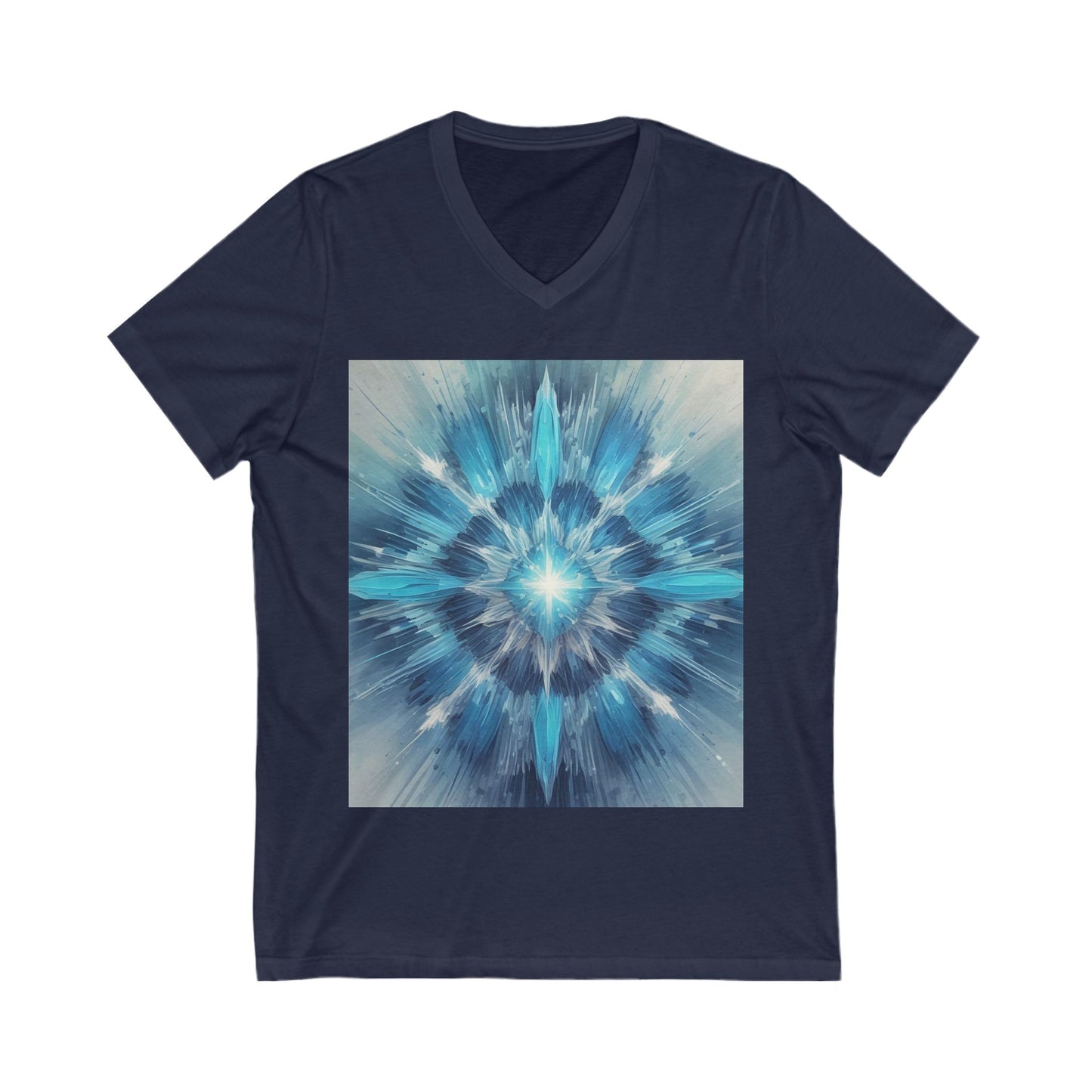 Vibrant Mandala V-Neck Tee, Spiritual Tee, Boho Shirt, Yoga Apparel, Gift for Her, Artistic Top