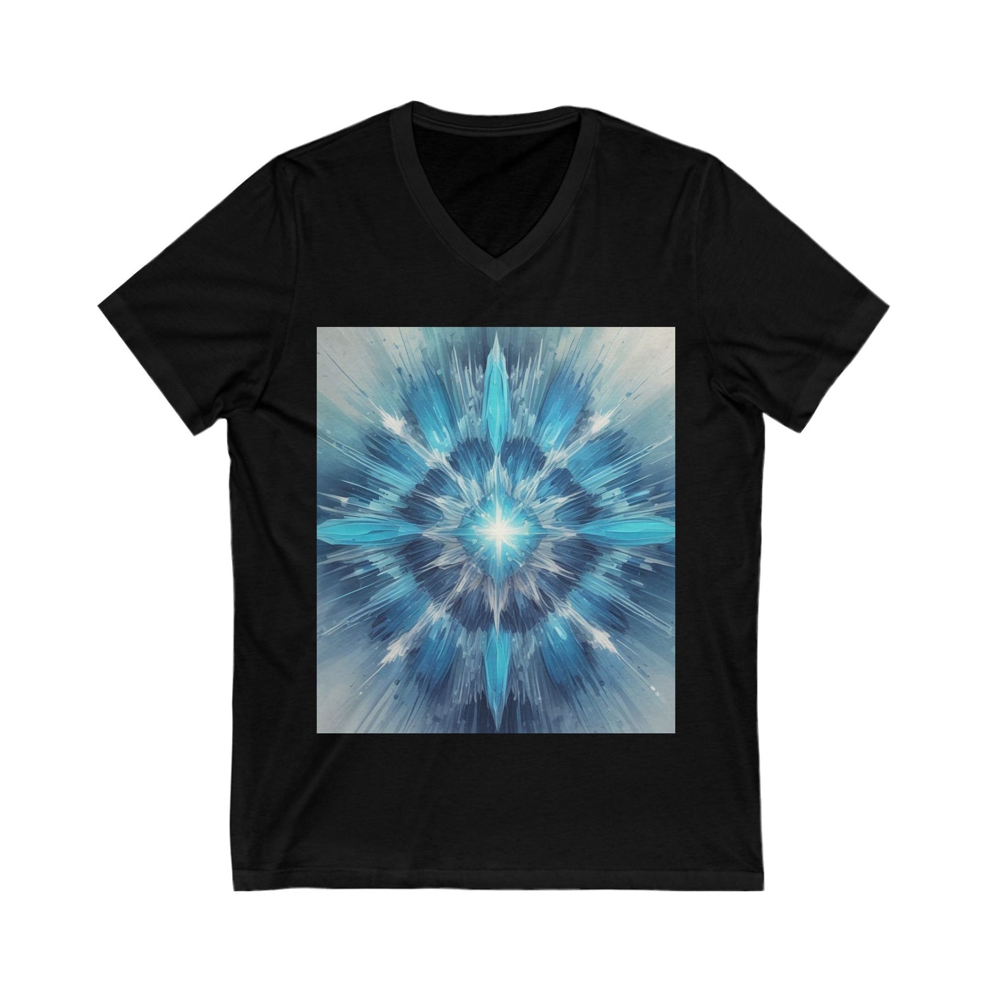 Vibrant Mandala V-Neck Tee, Spiritual Tee, Boho Shirt, Yoga Apparel, Gift for Her, Artistic Top