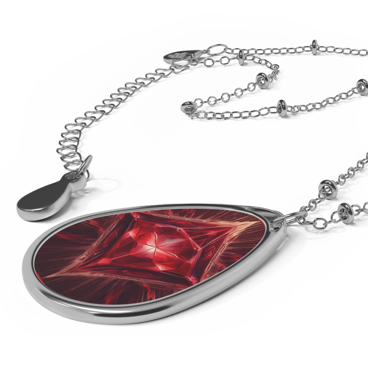 Artistic Ruby Oval Necklace