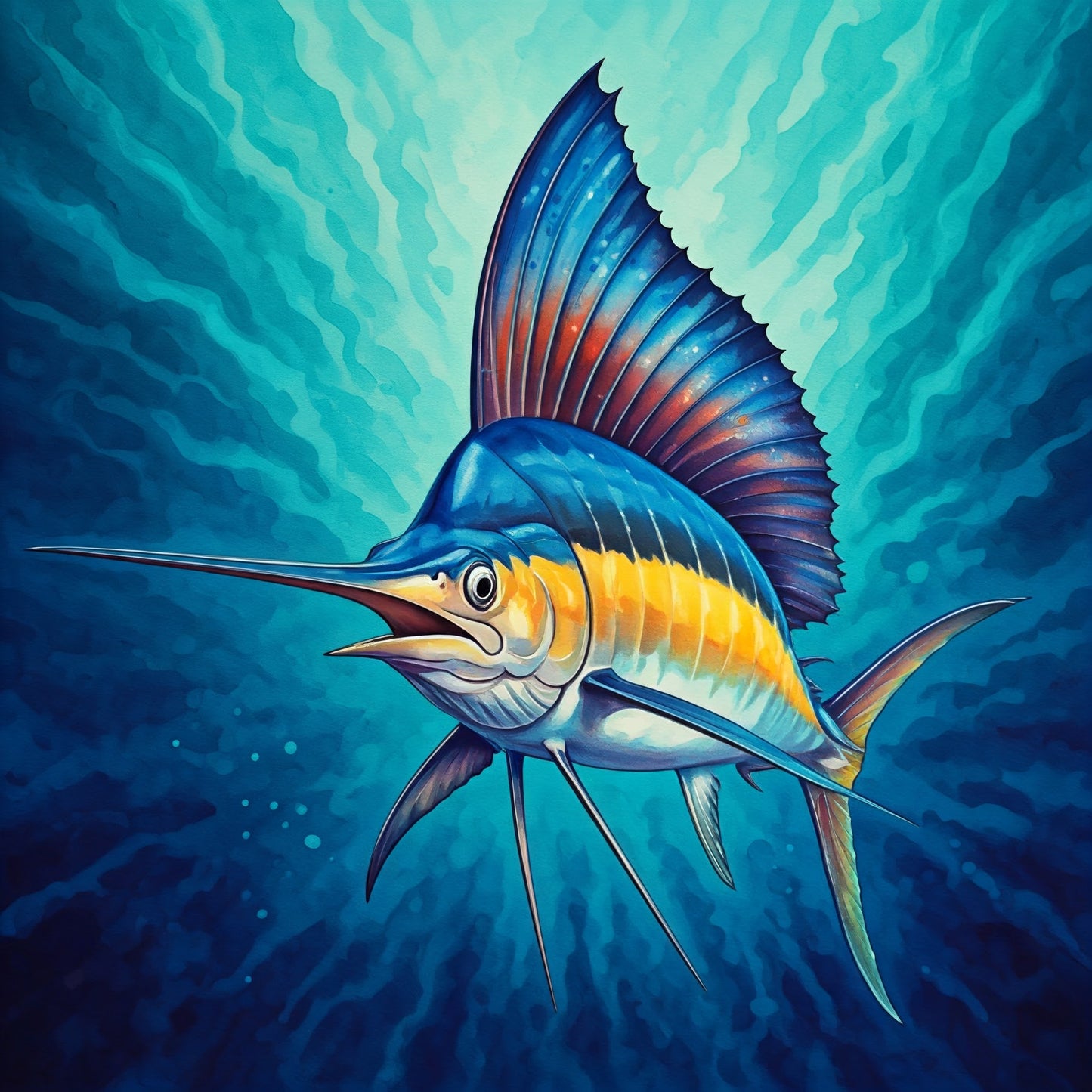 Swordfish Painting Collection 9 Image Bundle