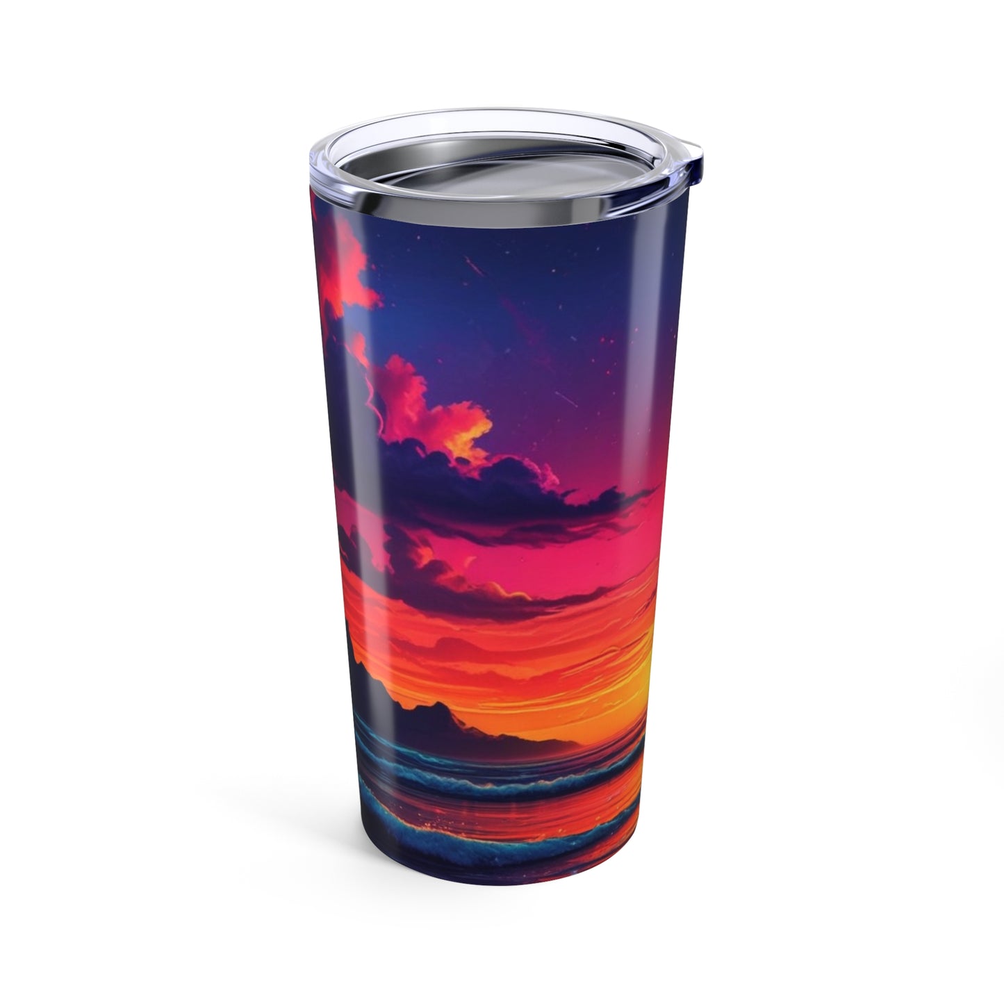 Vibrant Sunset Tumbler 20oz – Ideal for Travel, Camping, Beach Days, Gifts for Her, Inspirational Drinkware