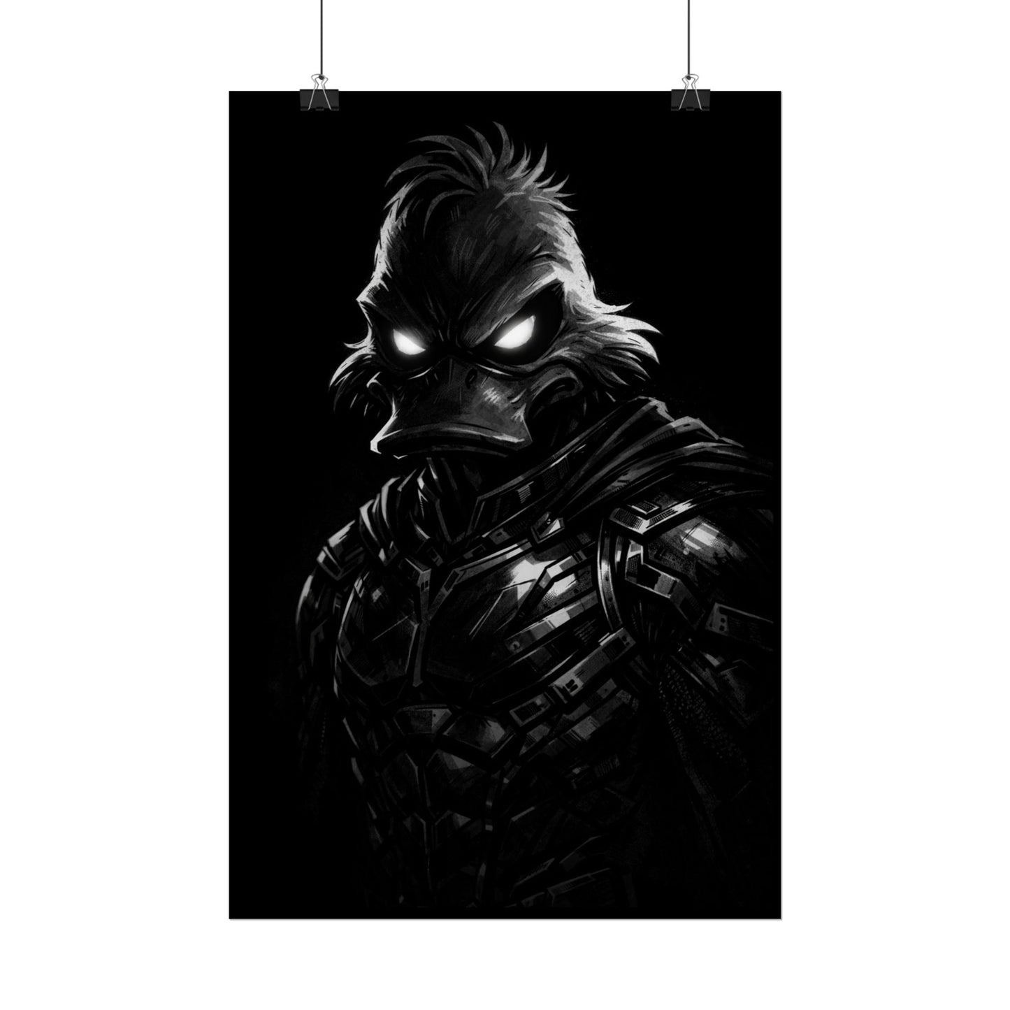 Agent Quacks Shadow Portrait Rolled Poster – Dark Cinematic Wall Art