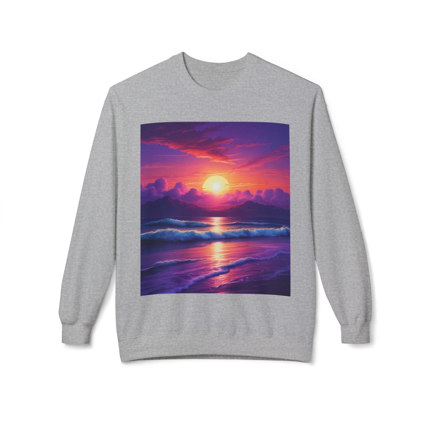 Sunset Ocean Crewneck Sweatshirt - Cozy Layer for Beach Lovers, Gift for Nature Enthusiasts, Perfect for Casual Days, Vibrant Art Apparel