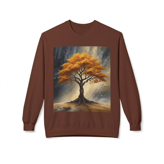 Autumn Tree Sweatshirt, Cozy Fall Apparel, Unisex Crewneck, Nature Lover Gift, Thanksgiving Outfit, Artistic Fleece Sweatshirt