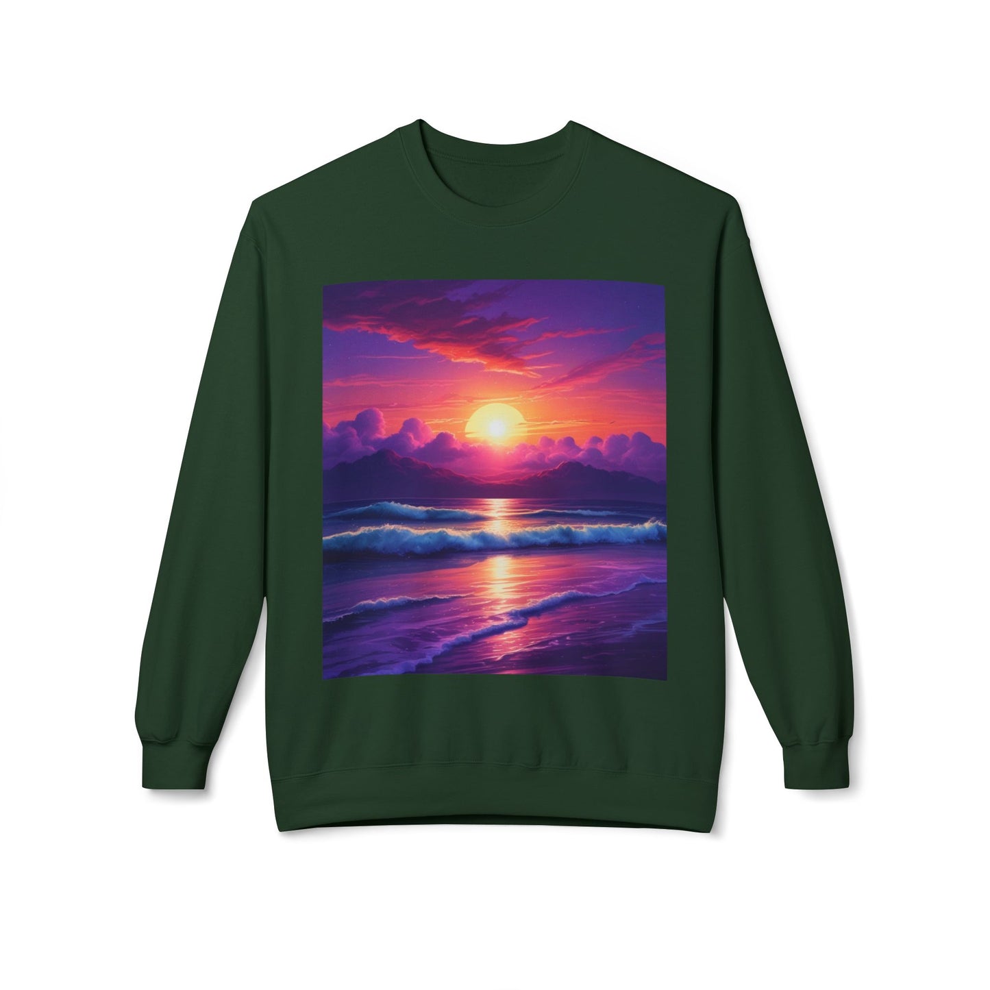 Sunset Ocean Crewneck Sweatshirt - Cozy Layer for Beach Lovers, Gift for Nature Enthusiasts, Perfect for Casual Days, Vibrant Art Apparel
