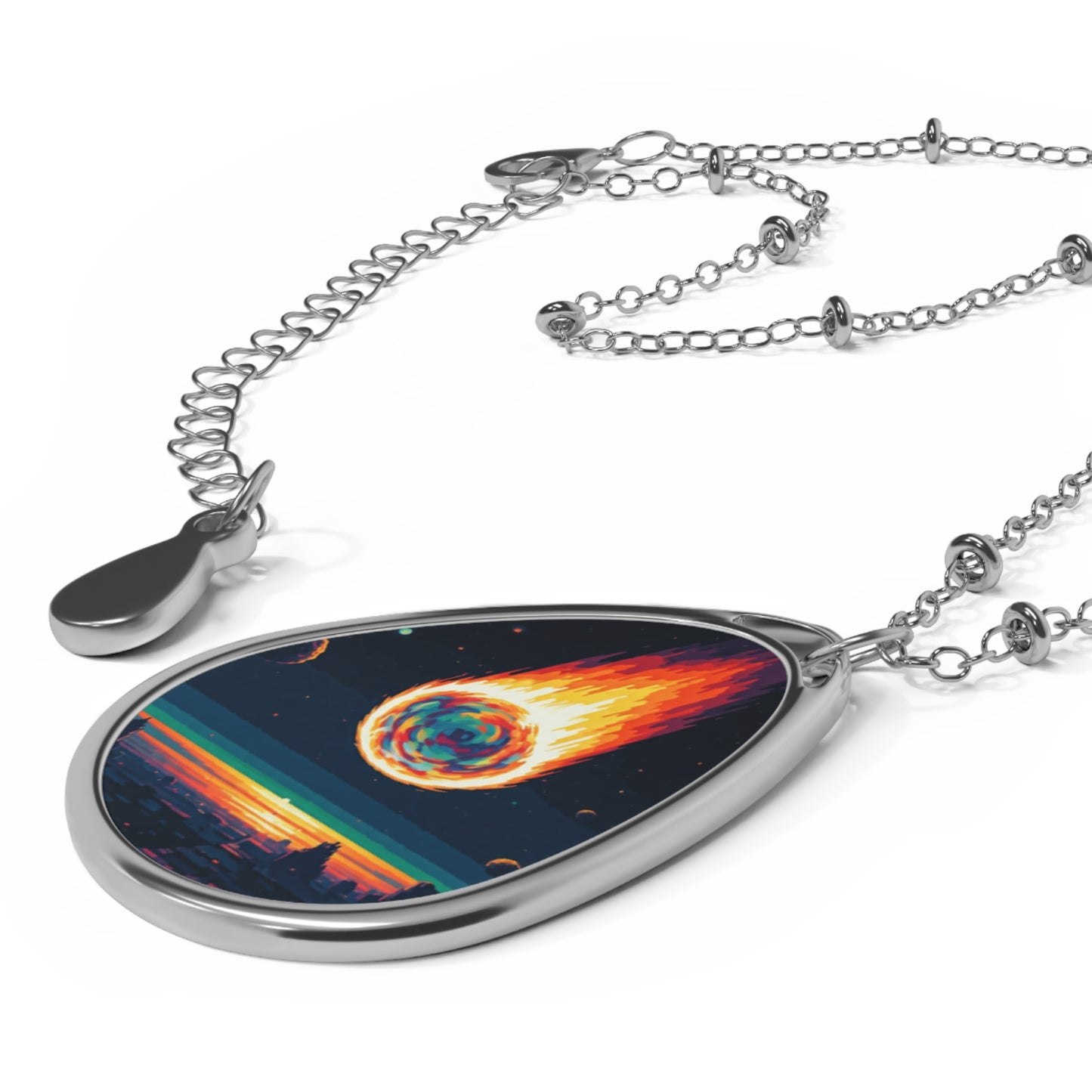 Falling Meteor Oval Necklace