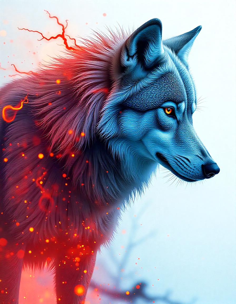 FIRE and ICE Wolf Pack of 15