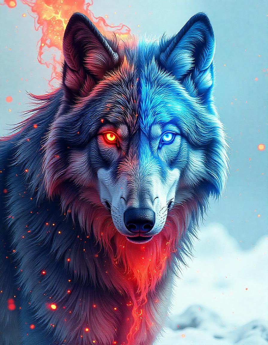 FIRE and ICE Wolf Pack of 15