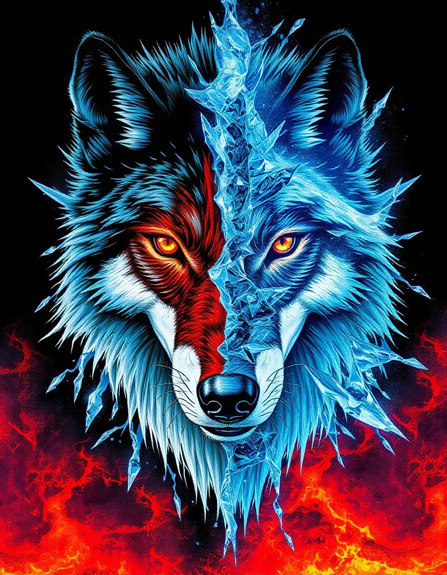 FIRE and ICE Wolf Pack of 15