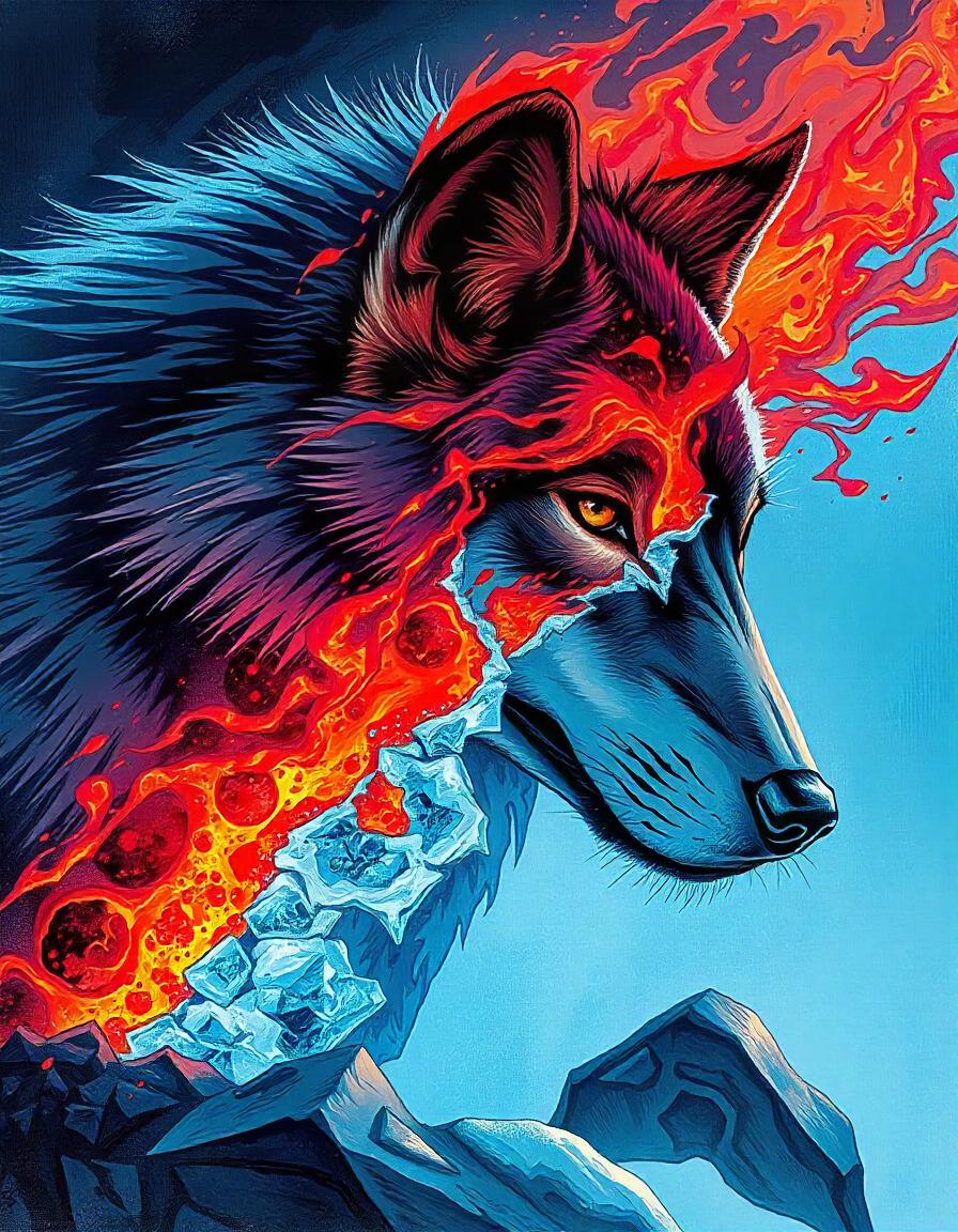 FIRE and ICE Wolf Pack of 15