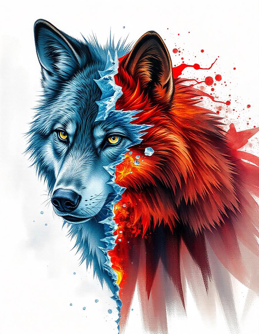 FIRE and ICE Wolf Pack of 15