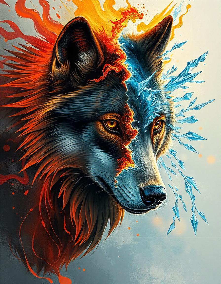 FIRE and ICE Wolf Pack of 15