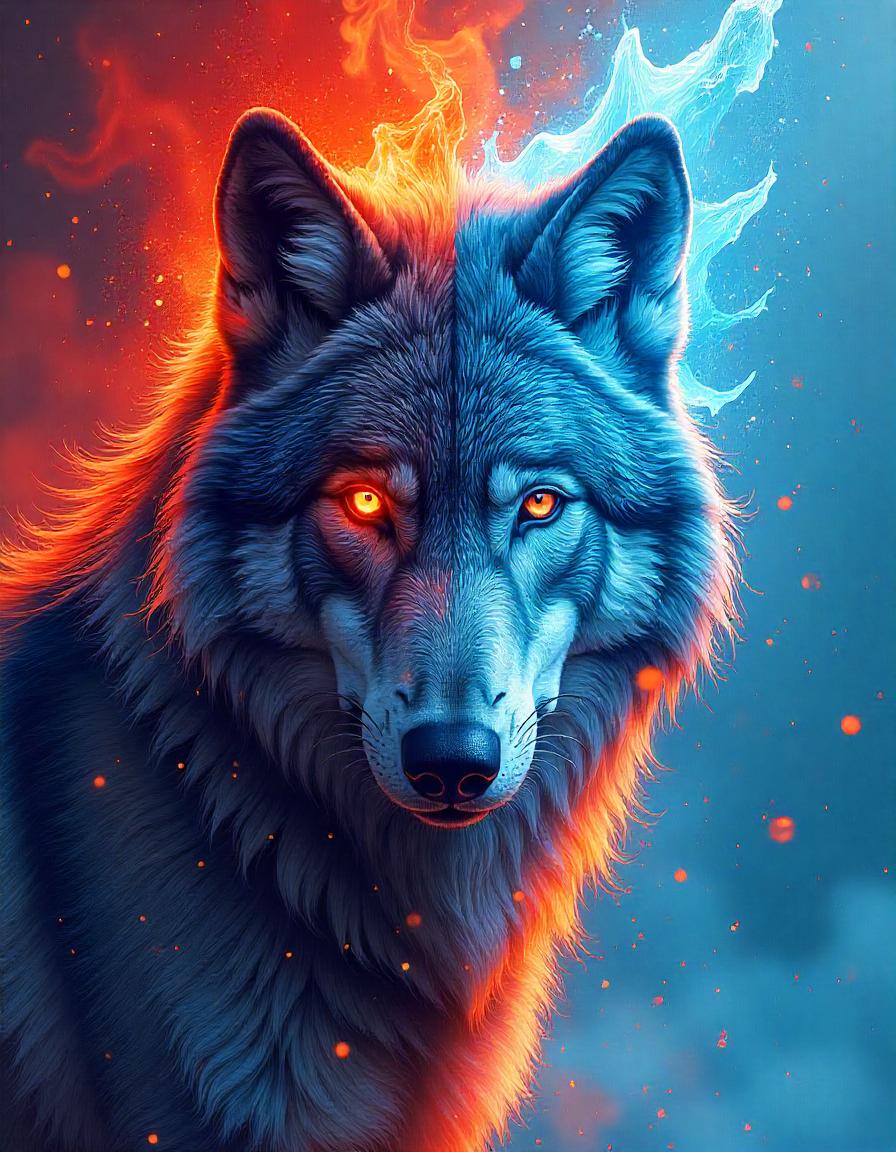 FIRE and ICE Wolf Pack of 15