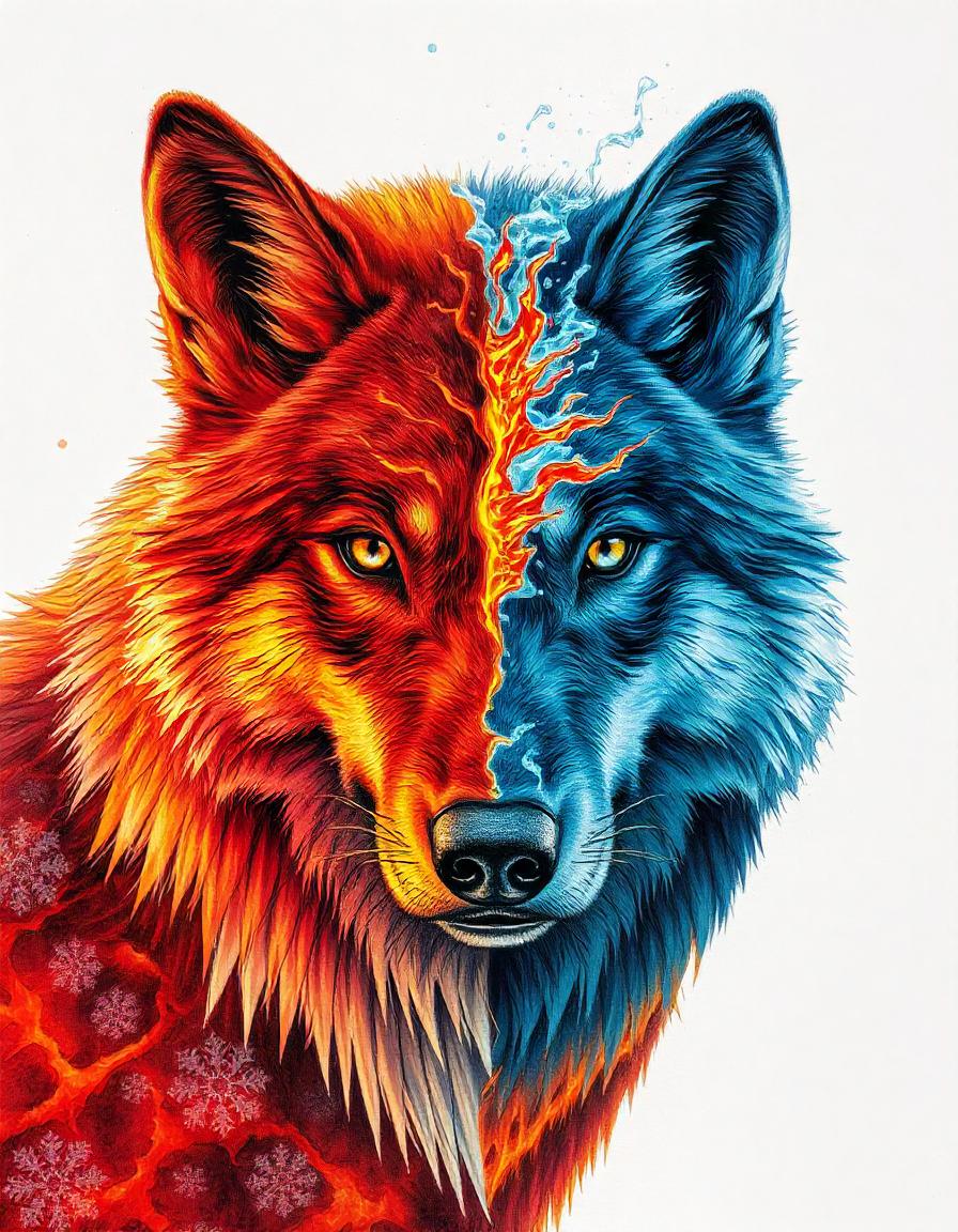 FIRE and ICE Wolf Pack of 15