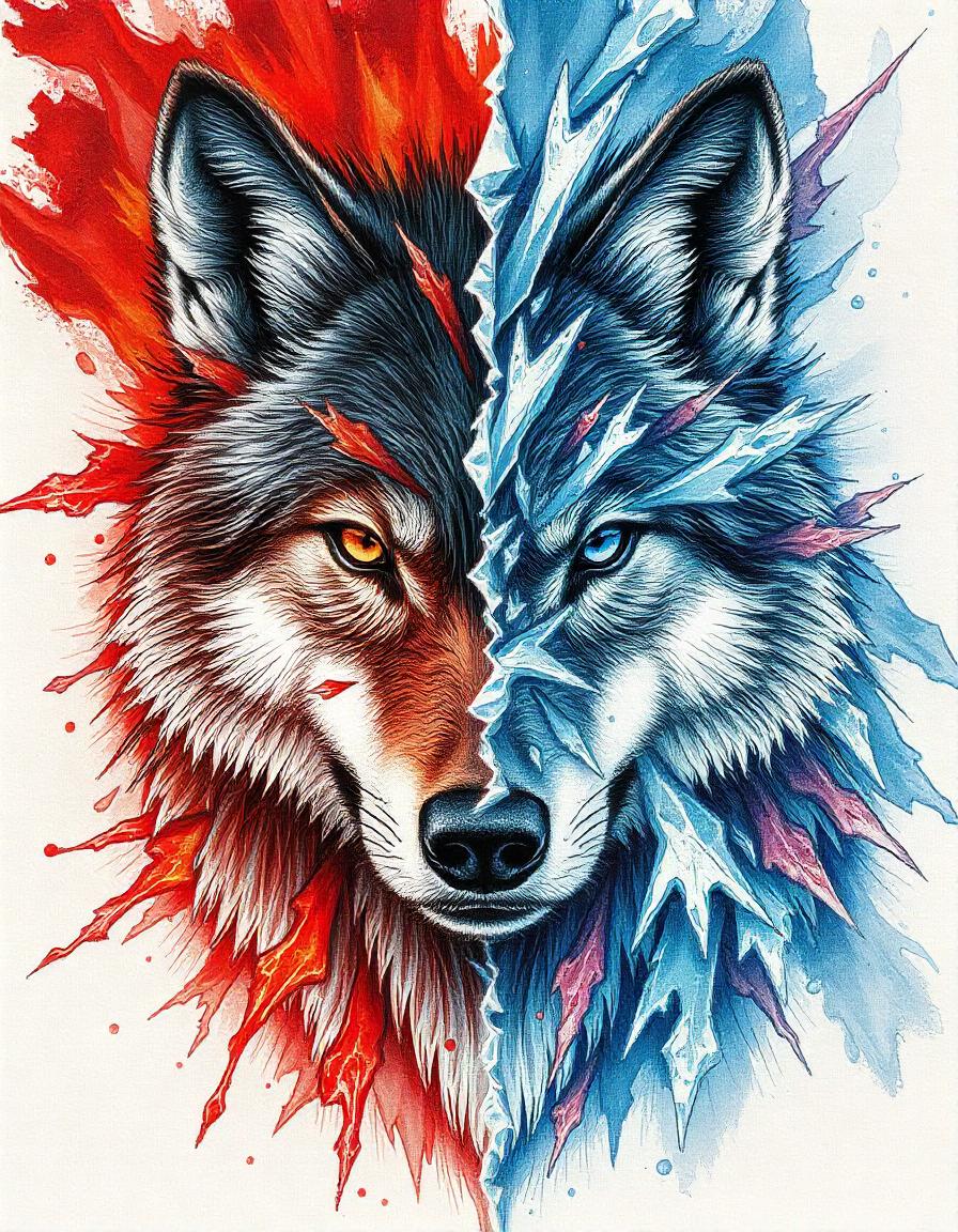 FIRE and ICE Wolf Pack of 15