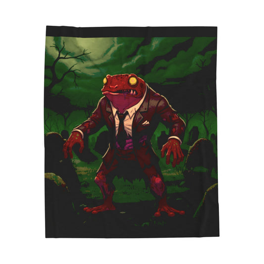 Halloween Agent Quacks Series Velveteen Plush Blanket - Zombie Goro Design