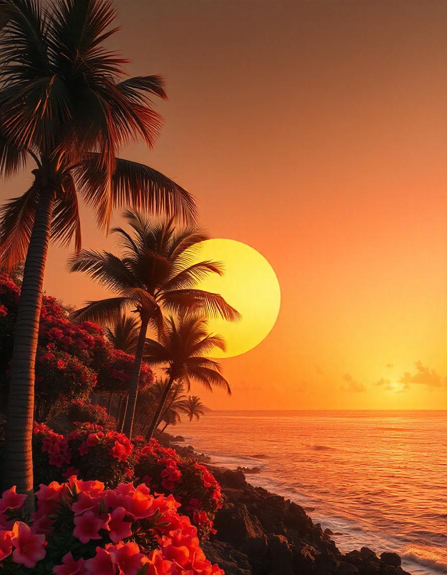 Palm tree Sunset pack of 20