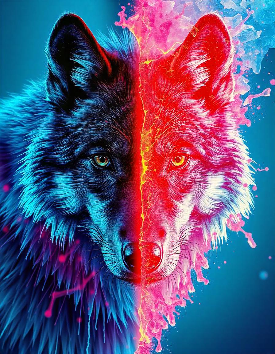 Fire and ice Wolf collection of 16