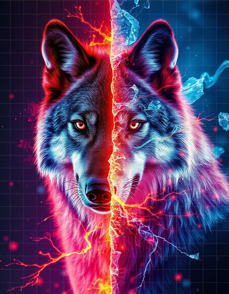 Fire and ice Wolf collection of 16