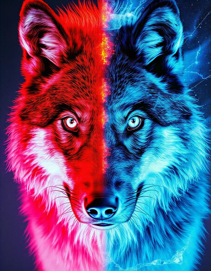 Fire and ice Wolf collection of 16