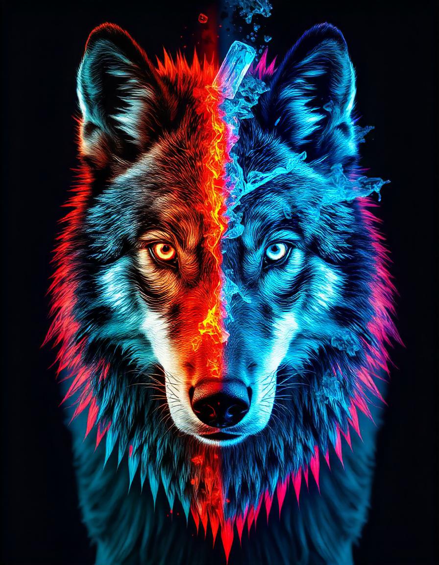 Fire and ice Wolf collection of 16