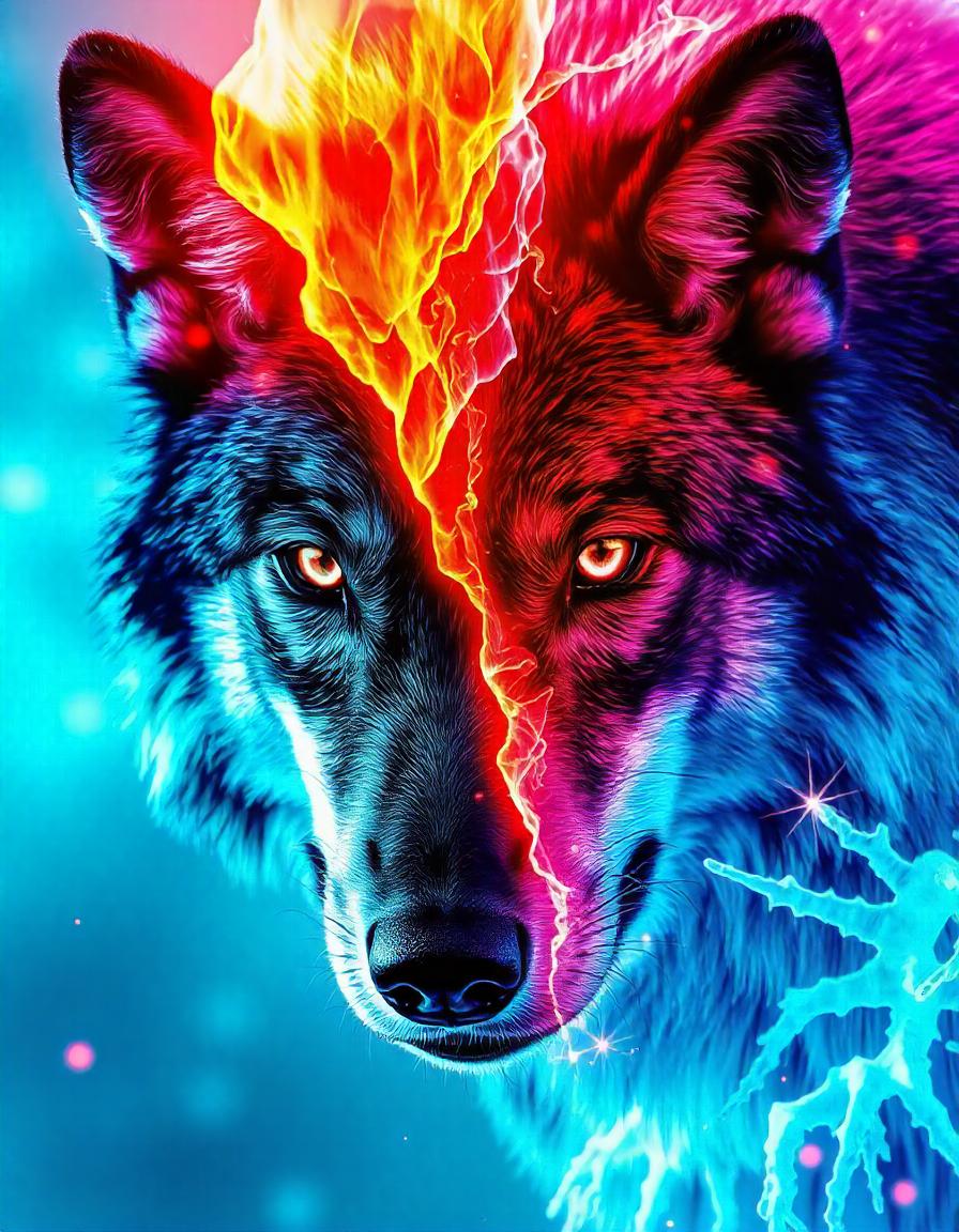 Fire and ice Wolf collection of 16