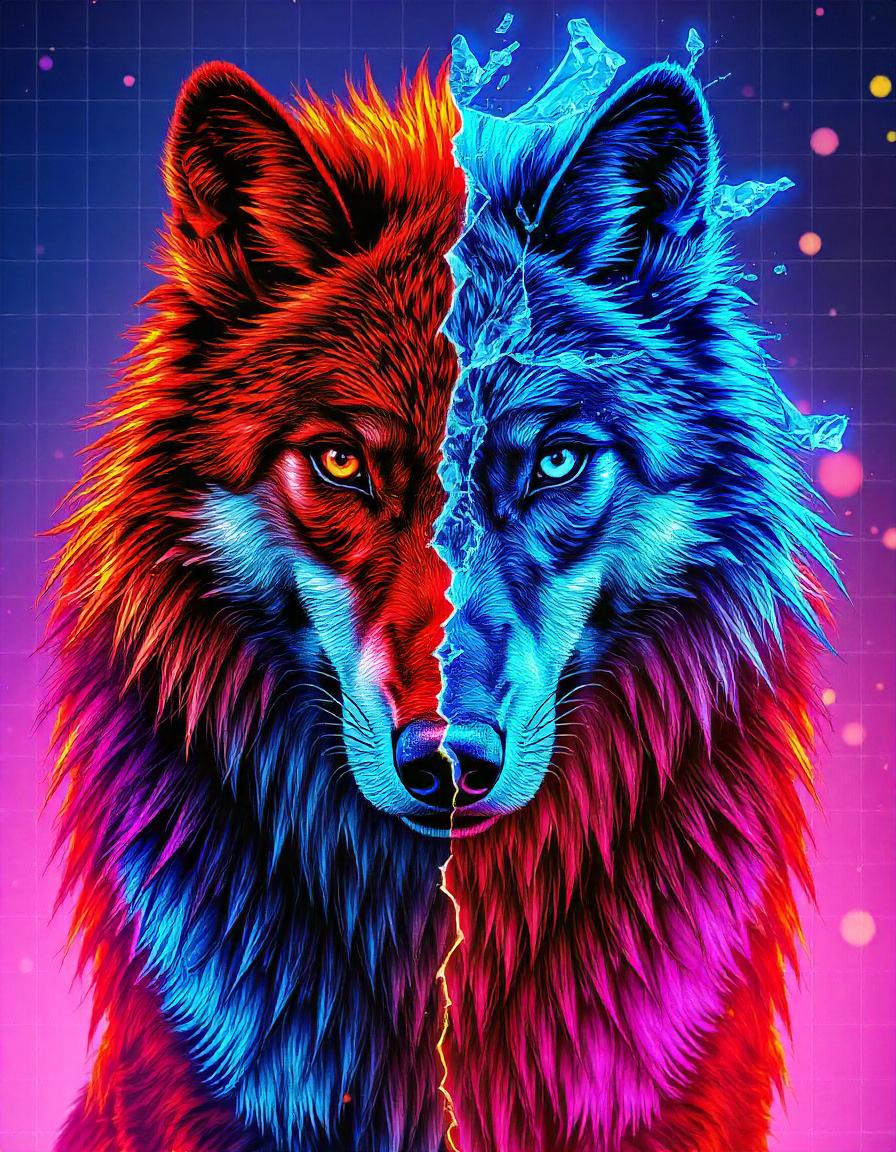 Fire and ice Wolf collection of 16