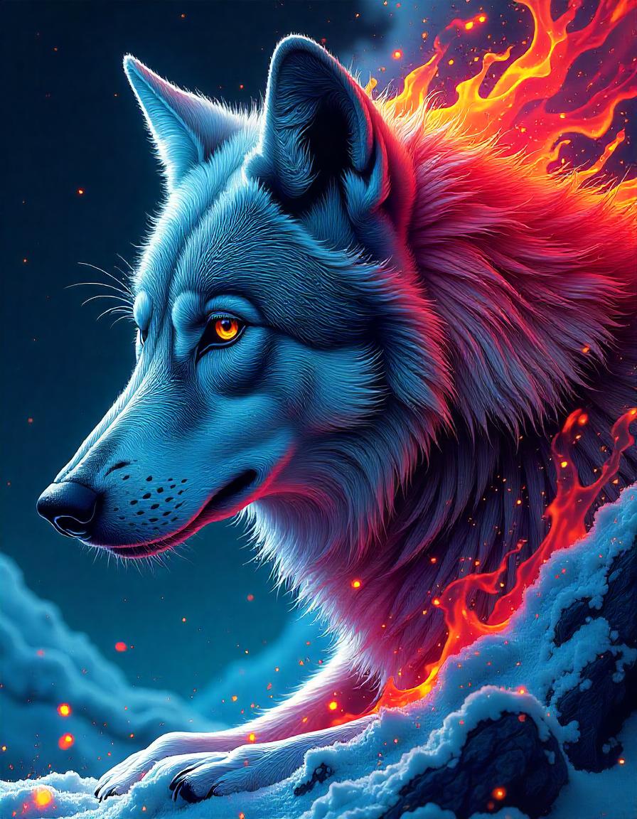 Fire and ice Wolf collection of 16