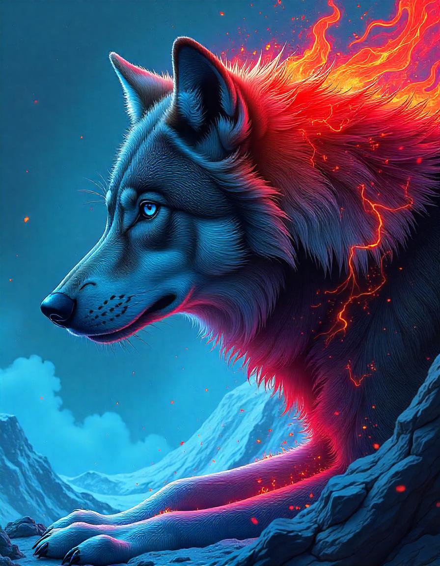 Fire and ice Wolf collection of 16